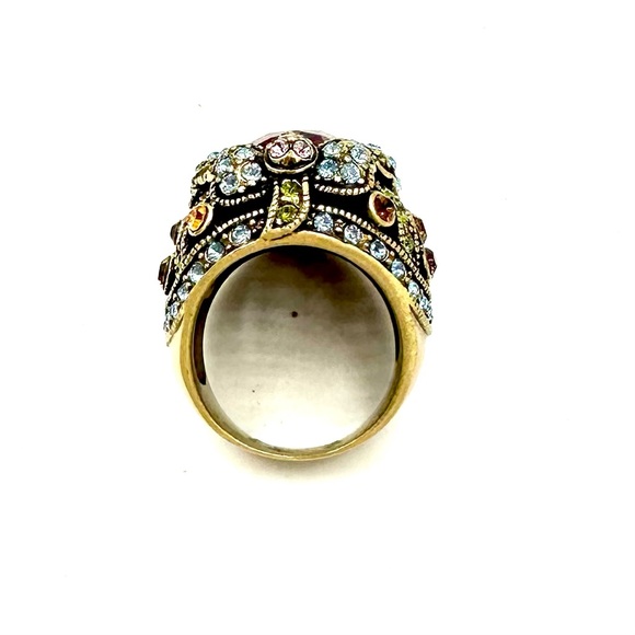 Heidi Daus Confection Statement Ring Size 7 Amethyst Swarovski Crystal Cocktail - Picture 8 of 11